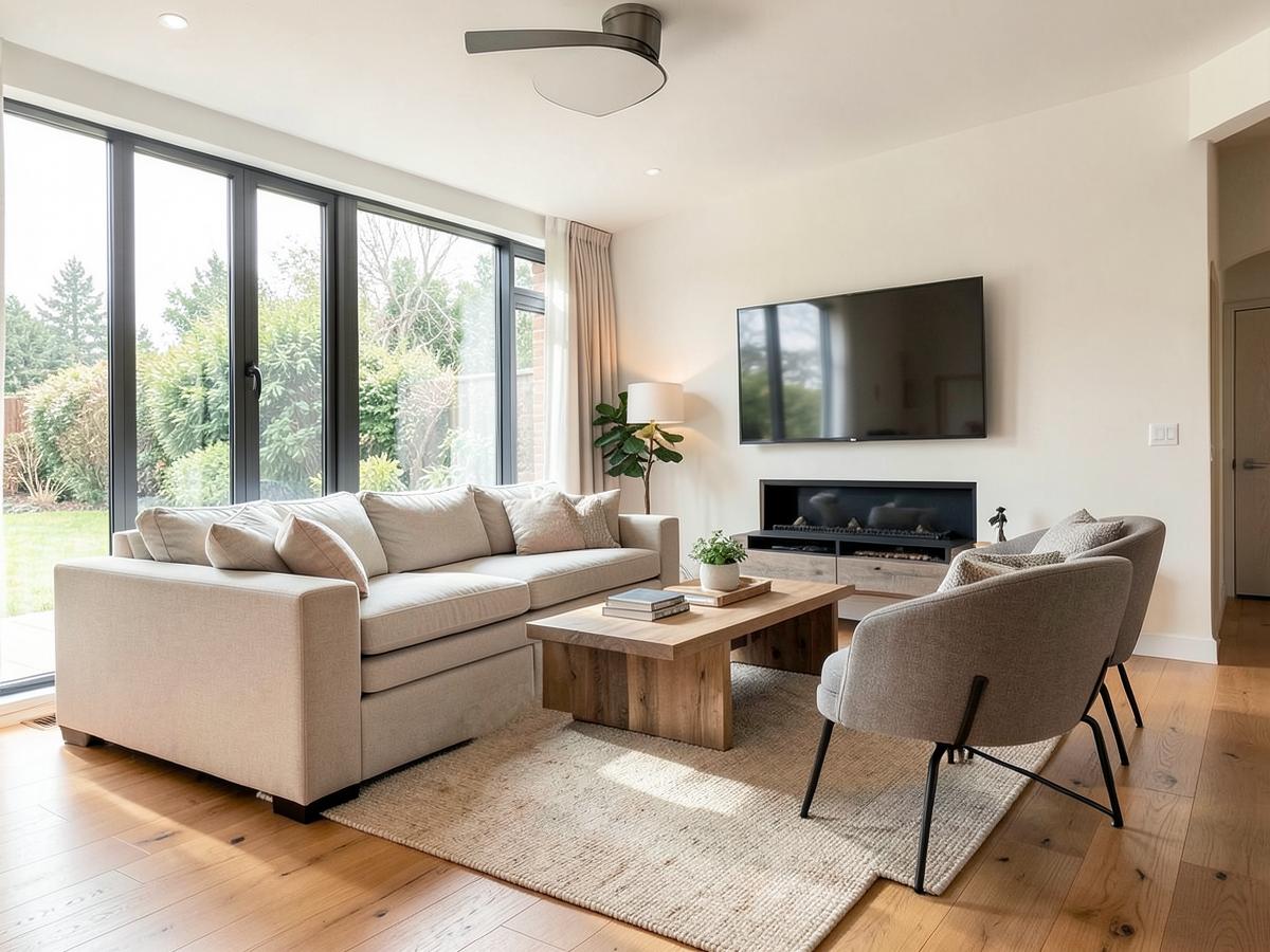 Bright, well-maintained living room in a managed home